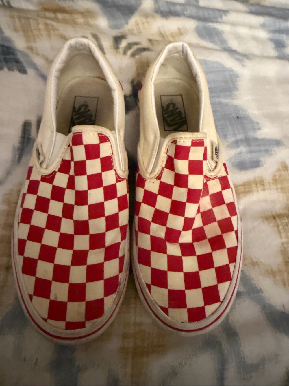 Vans Slip-On Checkerboard Red and White
